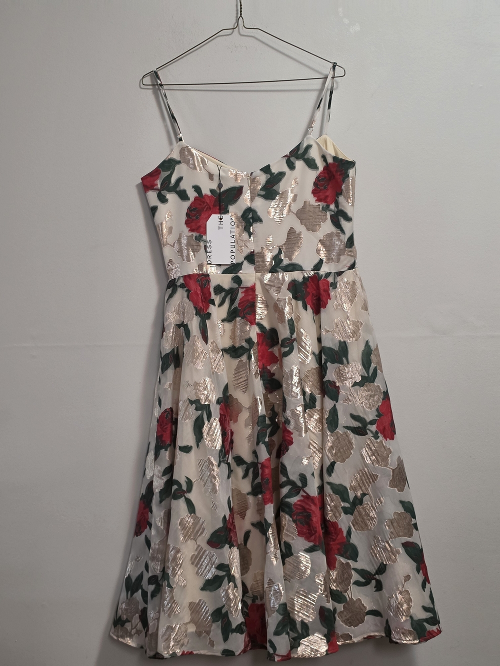 Dress the Population White Midi Skirt with Red Rose Print - Picture 7 of 8